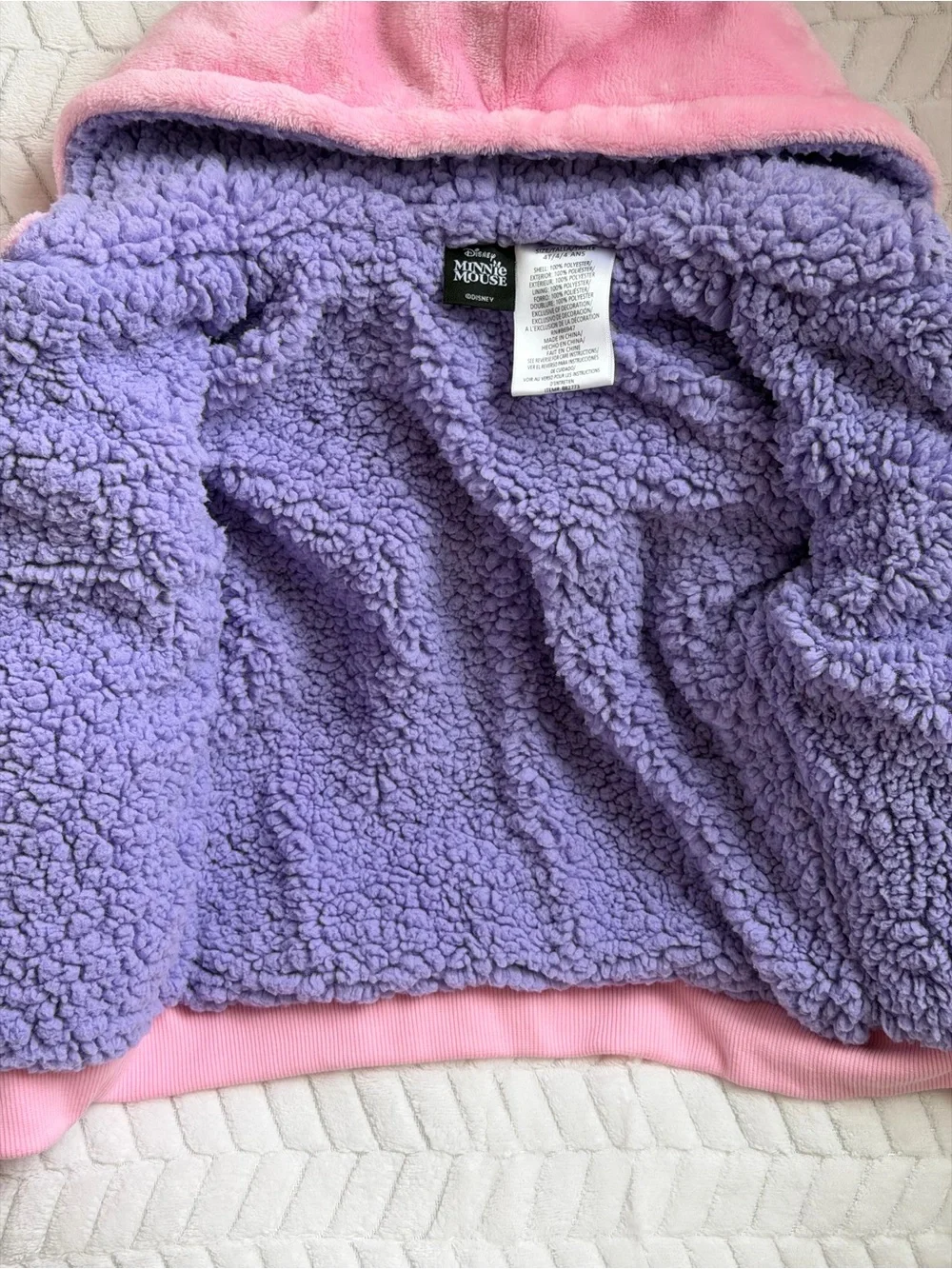 Disney Minnie Mouse Pink Hooded Fleece Jacket for Kids